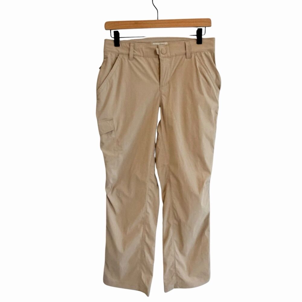 L.L. Bean Womens Tropicwear Cargo Pants Size XS Hiking Outdoors Granola UPF 50+